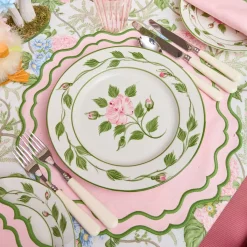 Rose Bud Dinner & Starter Plates (Set of 8)