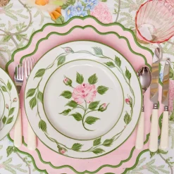 Rose Bud Dinner & Starter Plates (Set of 8)