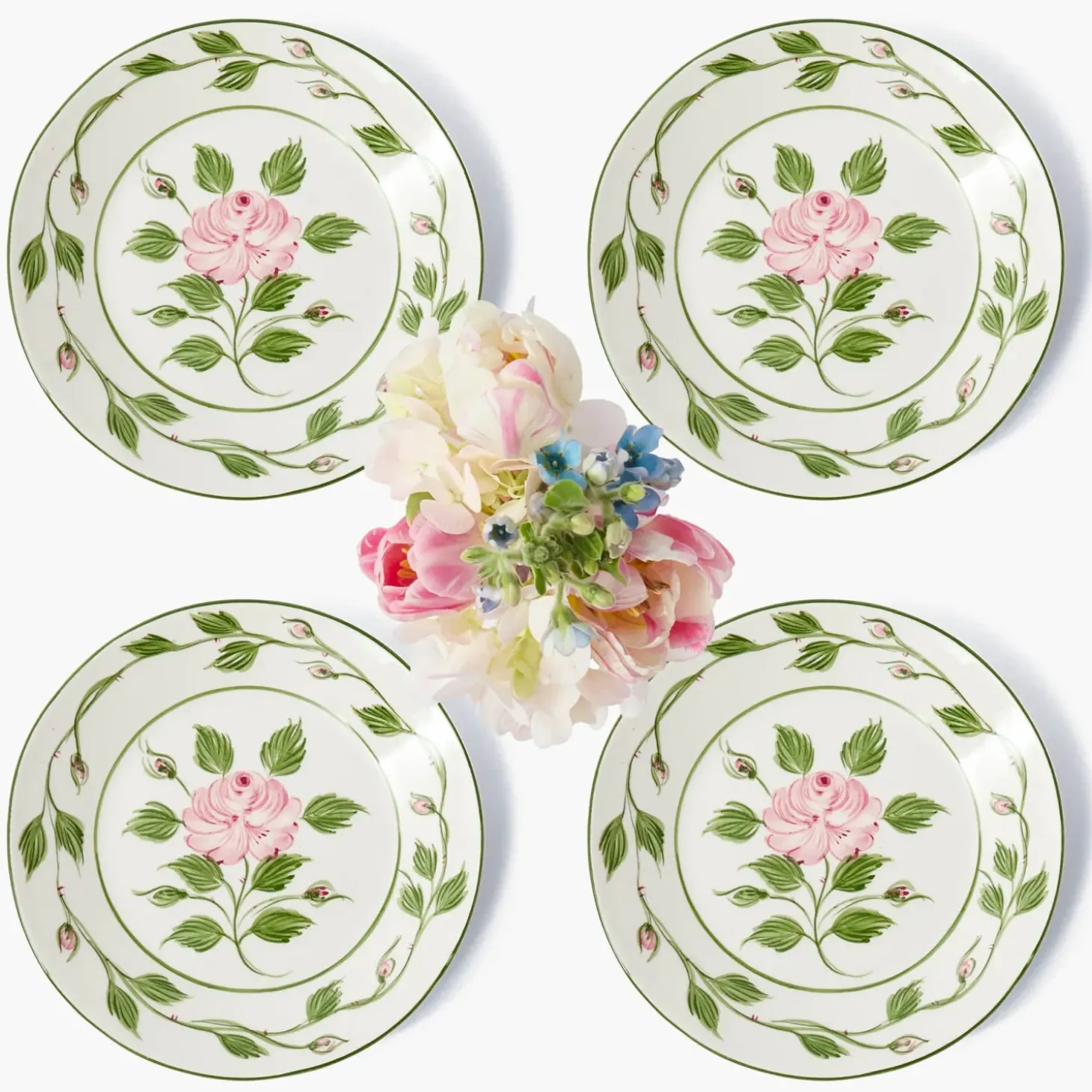 Rose Bud Starter Plates (Set of 4)