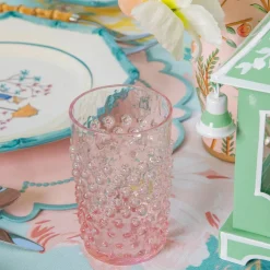 Rose Pink Hobnail Glasses (Set of 6)