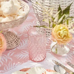 Rose Pink Hobnail Glasses (Set of 6)