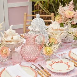 Rose Pink Hobnail Glasses (Set of 6)