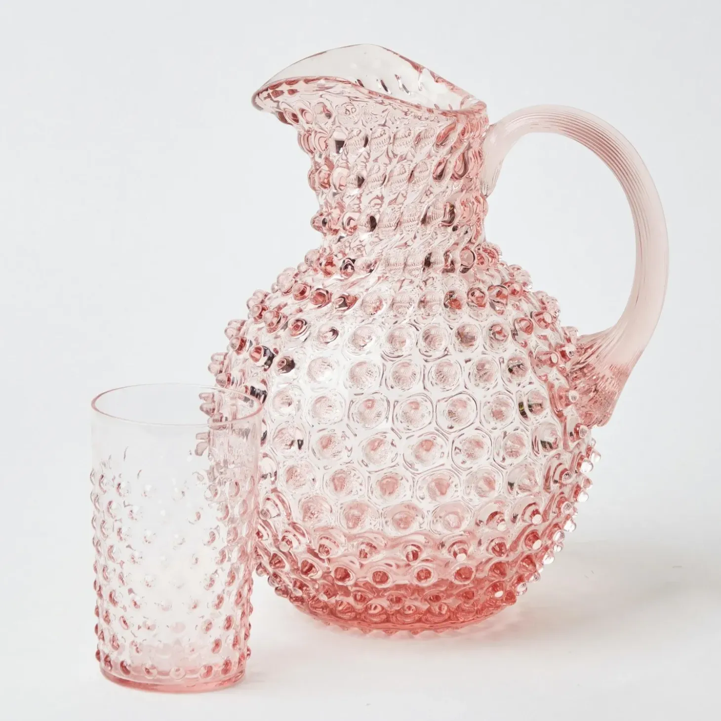 Rose Pink Hobnail Jug