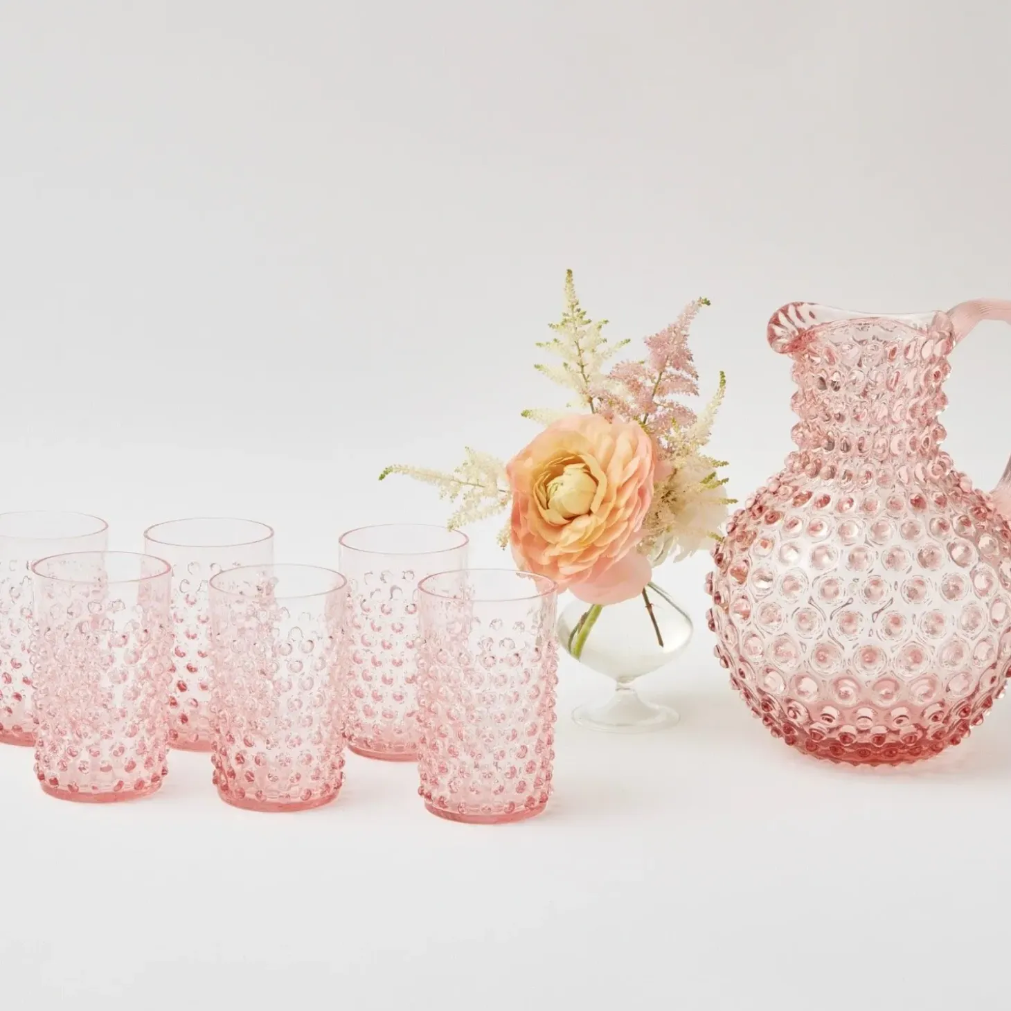 Rose Pink Hobnail Jug