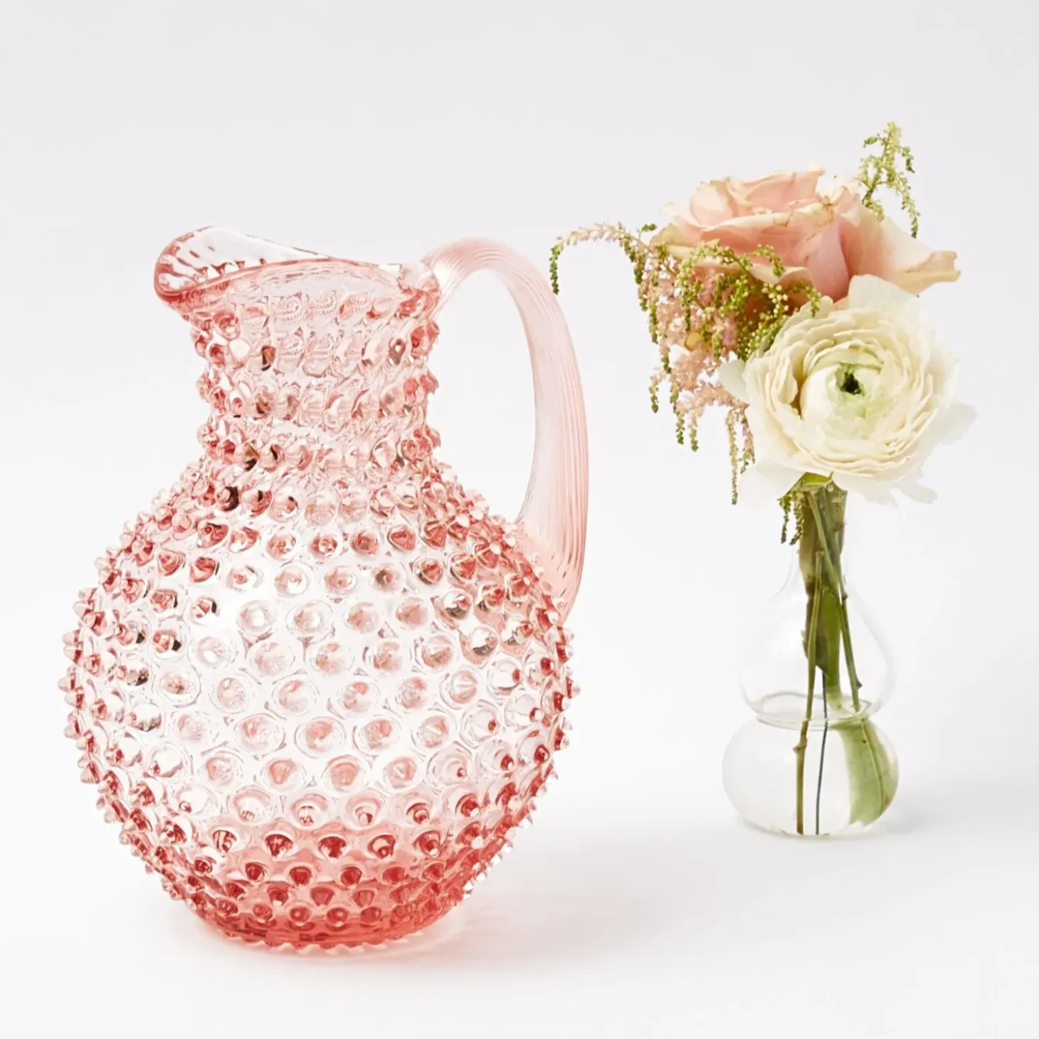 Rose Pink Hobnail Jug