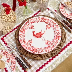Rossina Putty Gingham & Red Placemats (Set of 4)