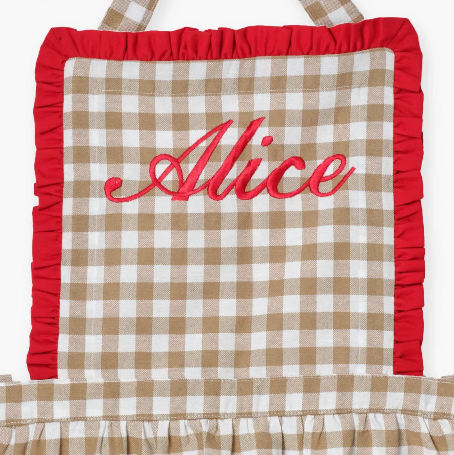 Rossina Putty Gingham & Red Apron