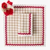 Rossina Putty Gingham & Red Napkins (Set of 4)