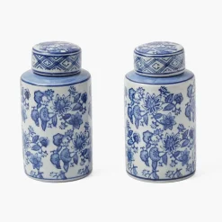Round Chinoiserie Ginger Jars (Pair)