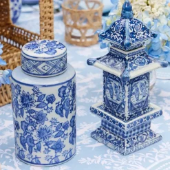 Round Chinoiserie Ginger Jars (Pair)