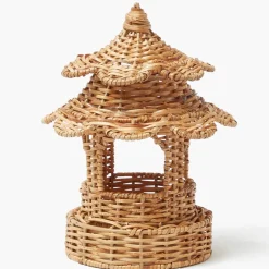 Round Scalloped Rattan Pagoda Lantern