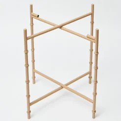 Round Scalloped Rattan Tray With Stand