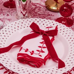 Ruby Red Velvet Bow (Set of 4) - 20cm