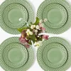 Sage Basketweave Dinner & Starter Plates (Set of 8)