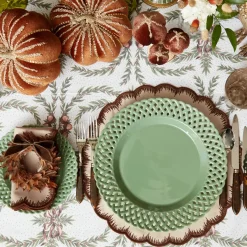 Sage Basketweave Dinner & Starter Plates (Set of 8)