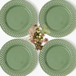 Sage Basketweave Dinner Plate