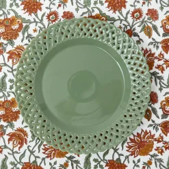 Sage Basketweave Dinner Plate