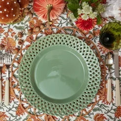 Sage Basketweave Dinner Plate