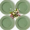 Sage Basketweave Dinner Plates (Set of 4)