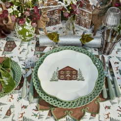 Sage Basketweave Dinner Plates (Set of 4)