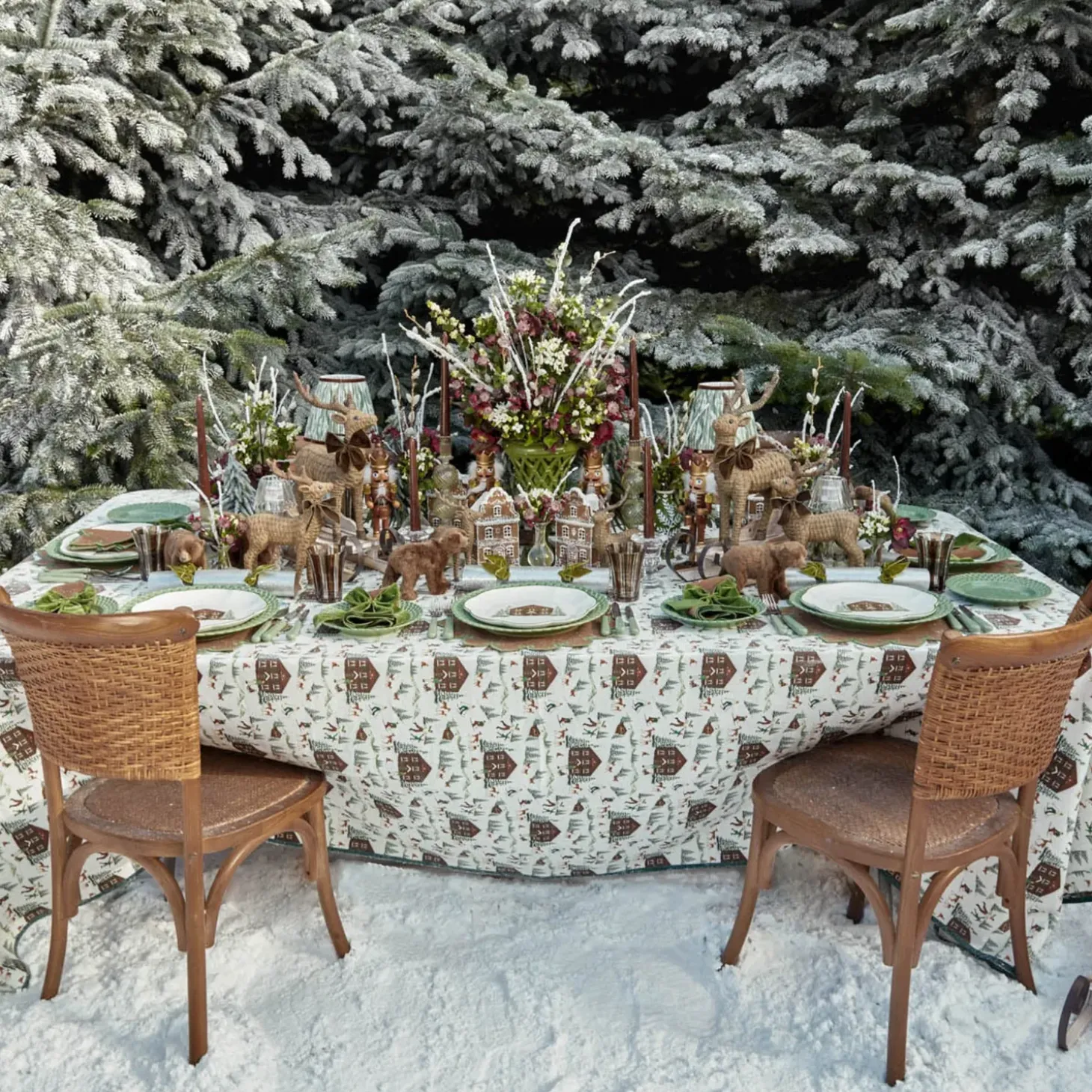 Sage Basketweave Dinner Plates (Set of 4)