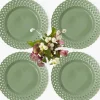 Sage Basketweave Starter Plates (Set of 4)