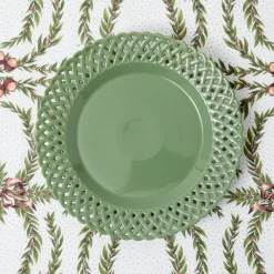Sage Basketweave Starter Plates (Set of 4)