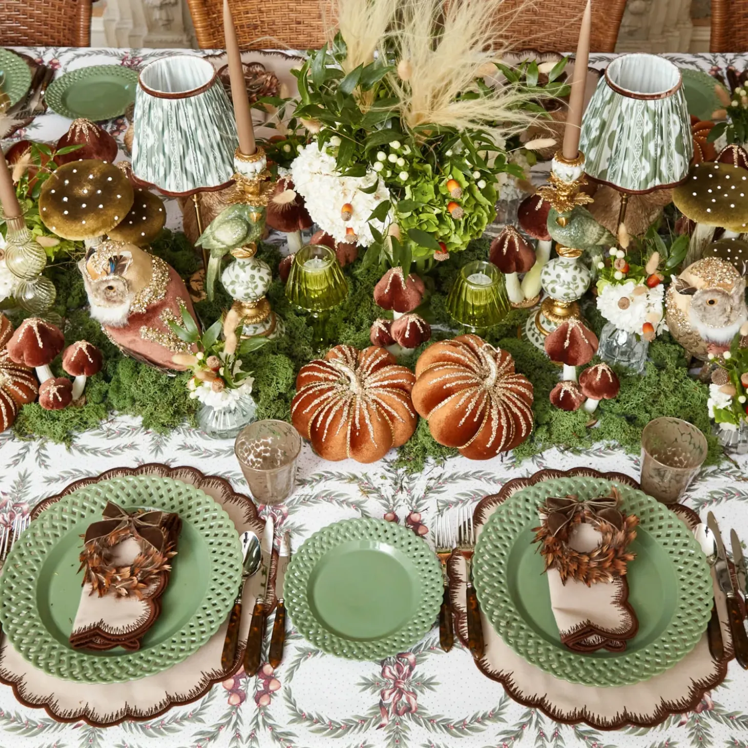 Sage Basketweave Starter Plates (Set of 4)