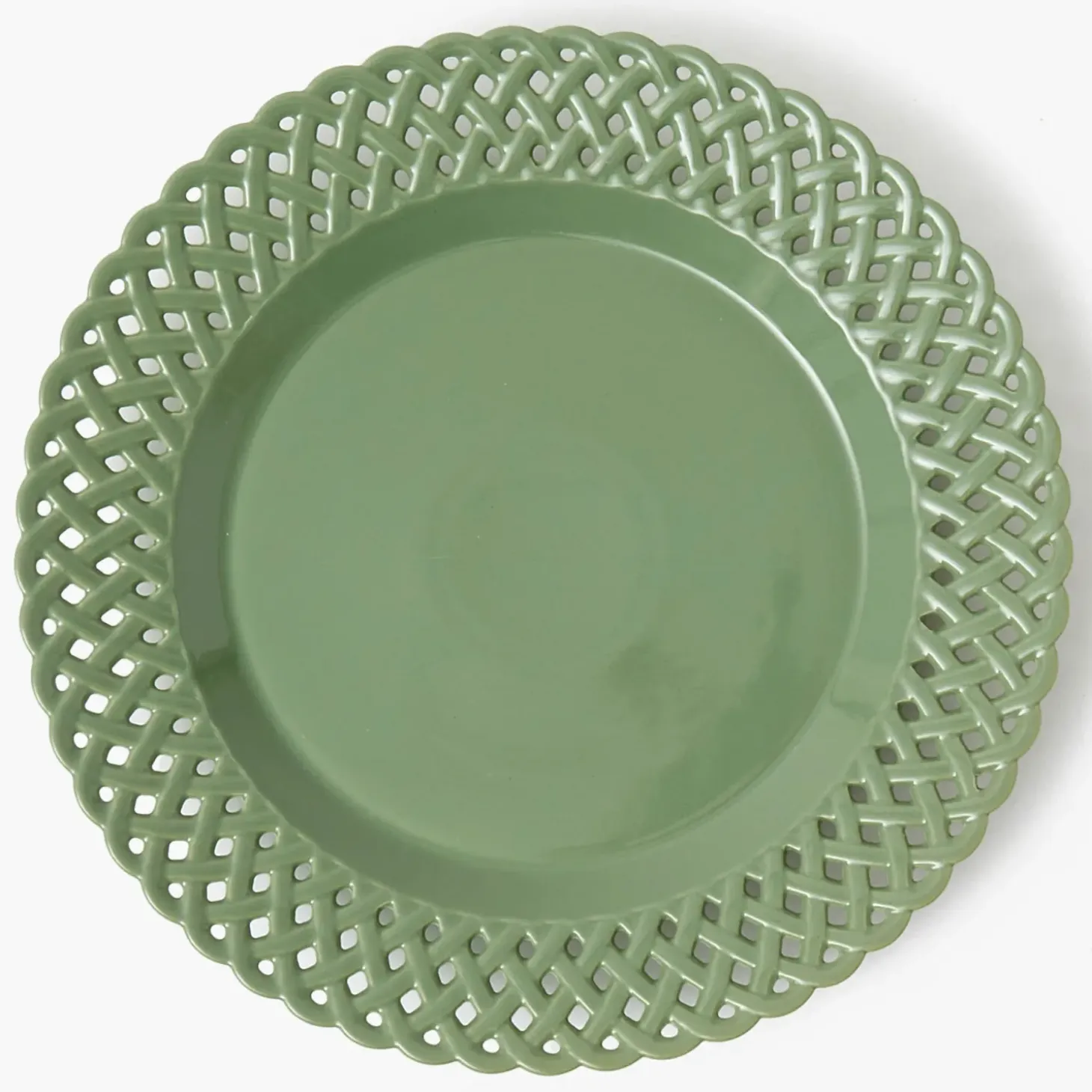 Sage Basketweave Starter Plates (Set of 4)