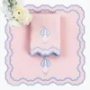 Sarah Pink & Blue Hot Air Balloon Embroidered Napkins (Set of 4)