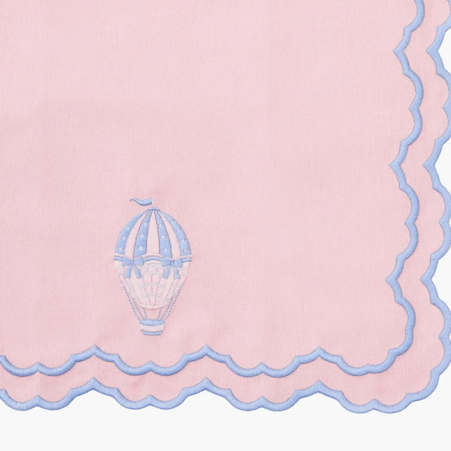 Sarah Pink & Blue Hot Air Balloon Embroidered Napkins (Set of 4)