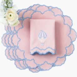 Sarah Pink & Blue Placemats (Set of 4)