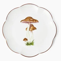 Scalloped Mushroom Dinner Plates (Set of 4)