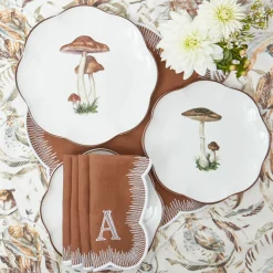 Scalloped Mushroom Dinner & Starter Plates (Set of 8)