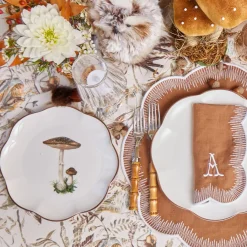 Scalloped Mushroom Dinner & Starter Plates (Set of 8)