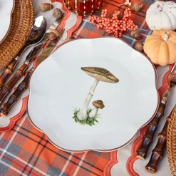 Scalloped Mushroom Dinner & Starter Plates (Set of 8)