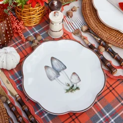 Scalloped Mushroom Dinner & Starter Plates (Set of 8)