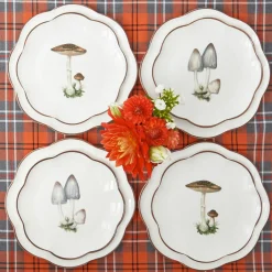 Scalloped Mushroom Dinner & Starter Plates (Set of 8)