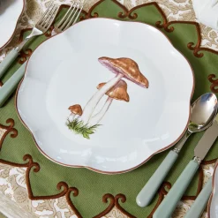 Scalloped Mushroom Dinner & Starter Plates (Set of 8)