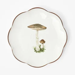 Scalloped Mushroom Starter Plate (Brown)