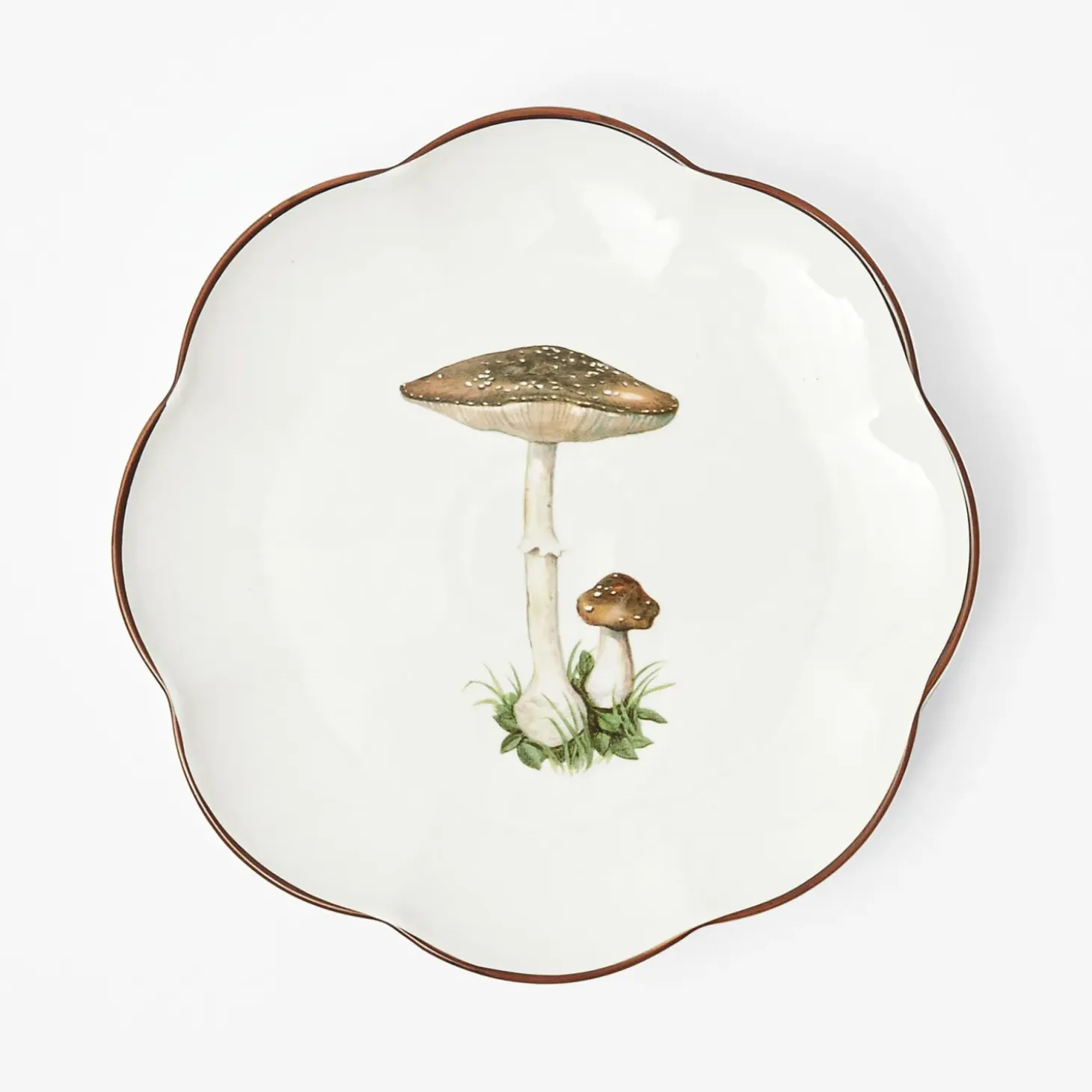 Scalloped Mushroom Starter Plate (Brown)