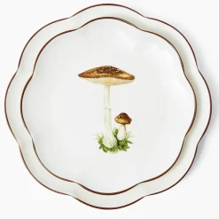 Scalloped Mushroom Starter Plate (Brown)