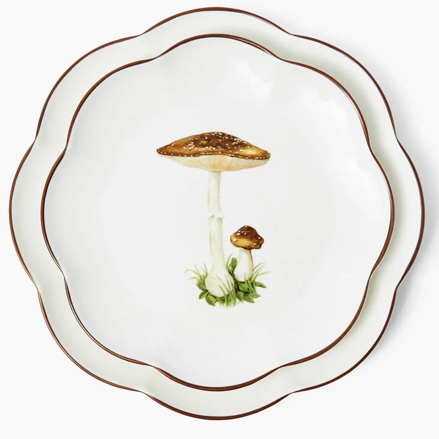 Scalloped Mushroom Starter Plate (Brown)