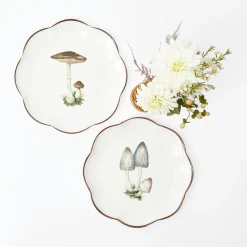 Scalloped Mushroom Starter Plates (Set of 4)