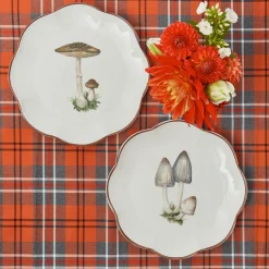 Scalloped Mushroom Starter Plates (Set of 4)