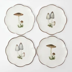 Scalloped Mushroom Starter Plates (Set of 4)