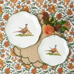 Scalloped Pheasant Dinner & Starter Plates (Set of 8)