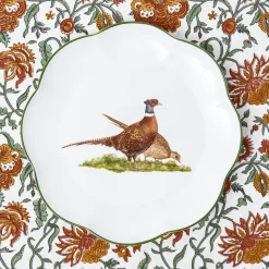 Scalloped Pheasant Dinner & Starter Plates (Set of 8)