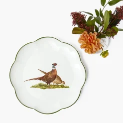 Scalloped Pheasant Dinner Plates (Set of 4)