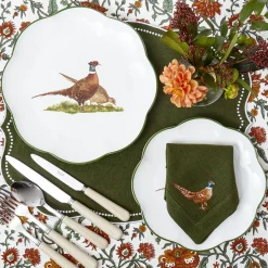 Scalloped Pheasant Dinner Plates (Set of 4)